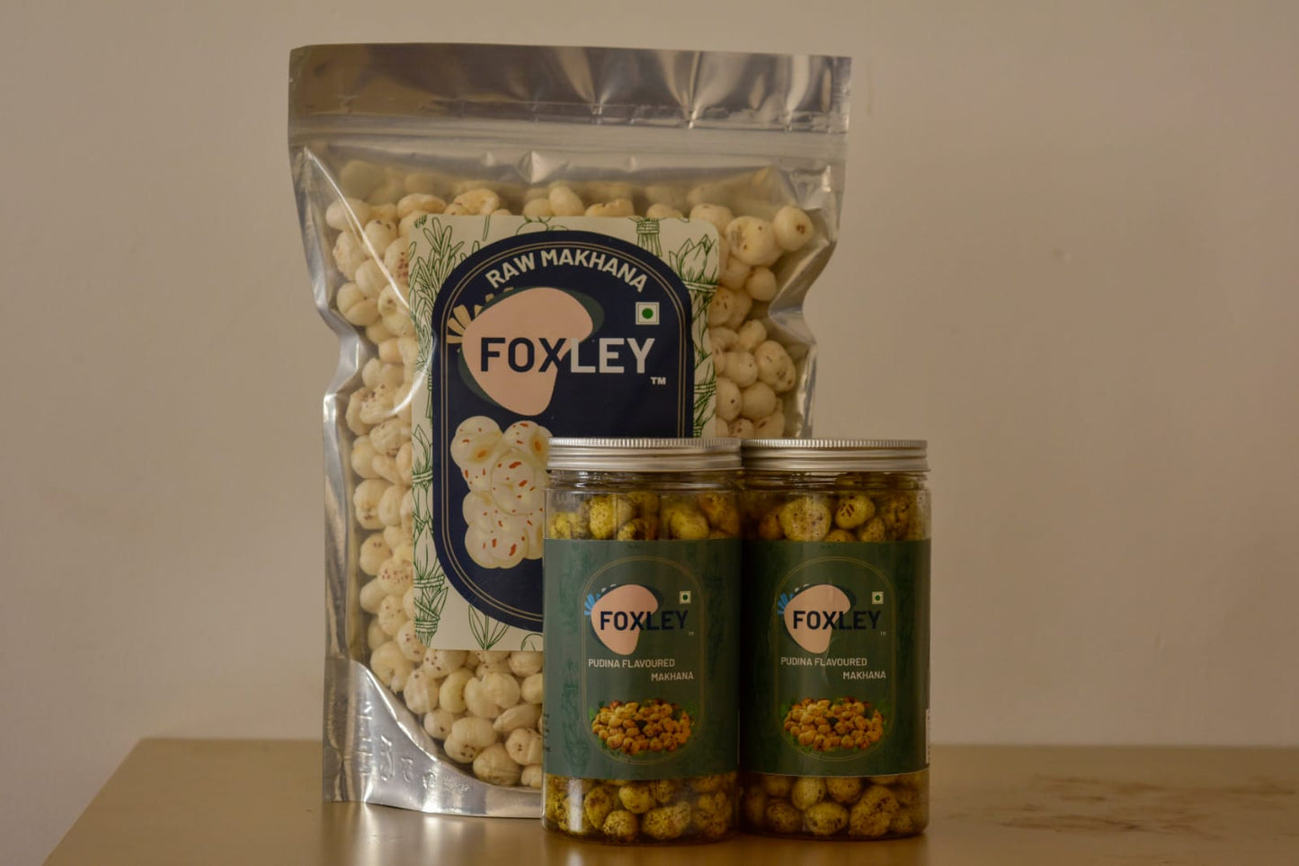 Regular Pack | 1x250g Zipper Bag with 2x140g Mint Flavoured Makhana Jars